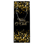 Sac Cadeau Pour Bouteille Vin O'Clock Gold Sparkle (Dos)