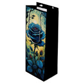 Sac Cadeau Pour Bouteille Vins Roses bleus 1 (Devant Angle)