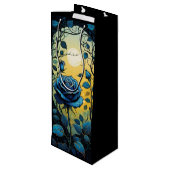 Sac Cadeau Pour Bouteille Vins Roses bleus 2 (Dos Angle)