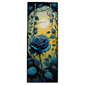 Sac Cadeau Pour Bouteille Vins Roses bleus 2 (Devant)