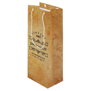 Sac Cadeau Pour Bouteille Vintage N'Importe Quel Âge Anniversaire