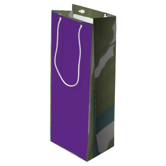 Sac Cadeau Pour Bouteille Violet & Bourgogne  (Devant Angle)