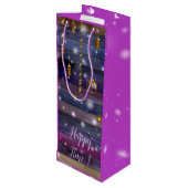 Sac Cadeau Pour Bouteille Violet vintage (Dos Angle)