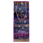 Sac Cadeau Pour Bouteille Violet vintage (Dos)