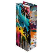 Sac Cadeau Pour Bouteille Vivid Chaos Splash Graffiti (Devant Angle)