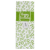 Sac Cadeau Pour Bouteille Votre texte : 70e anniversaire Vert Numéro 70 Moti (Devant)