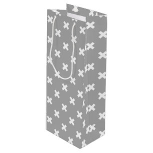 Sac Cadeau Pour Bouteille White cross stitches