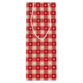 Sac Cadeau Pour Bouteille White Star Gingham Country Holiday (Dos)