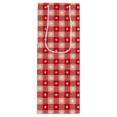 Sac Cadeau Pour Bouteille White Star Gingham Country Holiday (Devant)