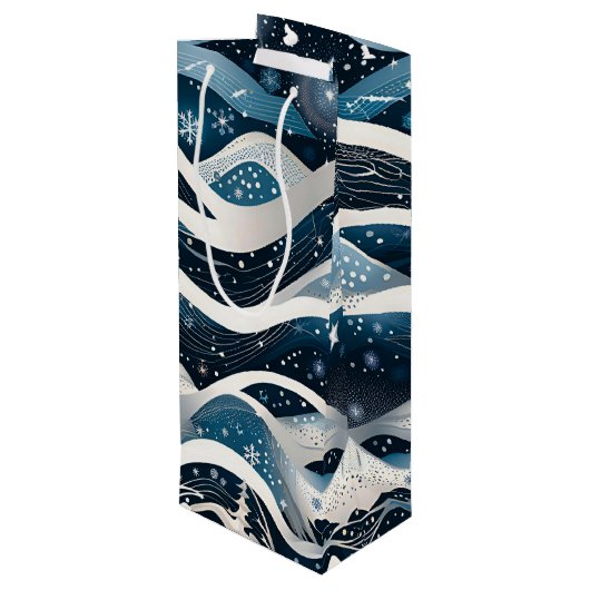 Sac Cadeau Pour Bouteille Wonderland hivernal Abstrait (Dos Angle)
