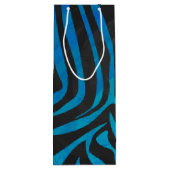 Sac Cadeau Pour Bouteille Zebra Black et Blue Print (Dos)