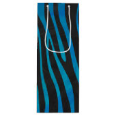 Sac Cadeau Pour Bouteille Zebra Black et Blue Print (Devant)