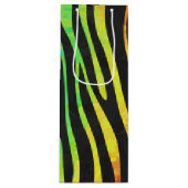 Sac Cadeau Pour Bouteille Zebra Black et Rainbow Print (Devant)