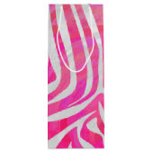 Sac Cadeau Pour Bouteille Zebra Hot Pink et White Print (Dos)