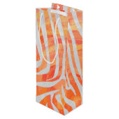 Sac Cadeau Pour Bouteille Zebra Orange and White Print (Dos Angle)