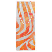 Sac Cadeau Pour Bouteille Zebra Orange and White Print (Dos)