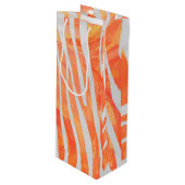 Sac Cadeau Pour Bouteille Zebra Orange and White Print (Devant Angle)