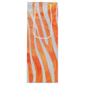 Sac Cadeau Pour Bouteille Zebra Orange and White Print (Devant)