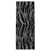 Sac Cadeau Pour Bouteille Zebra Print noir et gris argent (Dos)