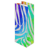 Sac Cadeau Pour Bouteille Zebra Rainbow et White Print (Dos Angle)