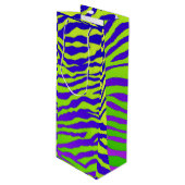 Sac Cadeau Pour Bouteille Zèbre vert (Devant Angle)