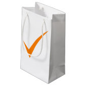 Sac cadeau pour chèque orange et symbole d'évaluat (Dos Angle)