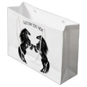 Sac cadeau pour chevaux debout avec texte personna (Devant Angle)