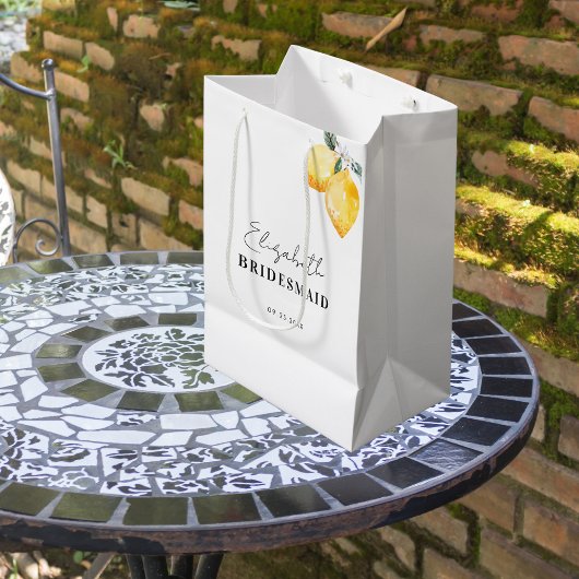 Sac cadeau pour demoiselle d'honneur avec citrons 