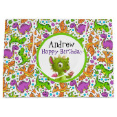 Sac cadeau pour enfants Personnaliser Dinosaur (Devant)