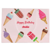 Sac cadeau pour fête d'anniversaire thème glace ro (Dos)