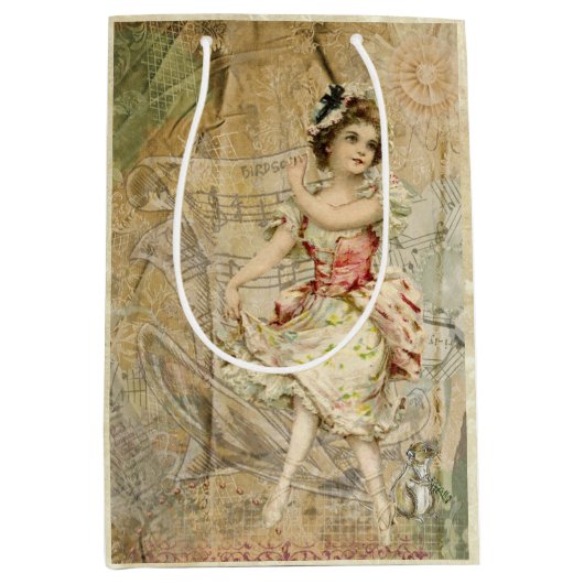 Sac cadeau pour fille de danse victorienne feuille (Devant)
