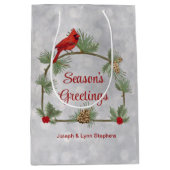 Sac cadeau pour les cardinaux et les pins d'hiver (Devant)