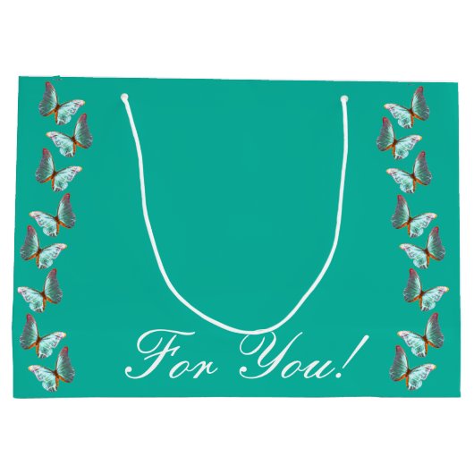 Sac cadeau pour papillon Morpho Turquoise (Dos)