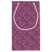 Sac cadeau Profond rose et or Damas (Dos)