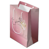 Sac cadeau Promo Parties scintillant rose moderne (Devant Angle)
