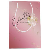 Sac cadeau Promo Parties scintillant rose moderne (Devant)