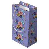 Sac cadeau Purple Floral (Devant Angle)