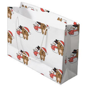 Sac Cadeau Quokka Avec Snowman En Hiver À Noël Grand G