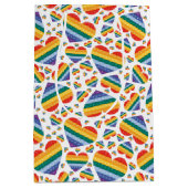 Sac cadeau Rainbow Pride Hearts (Devant)
