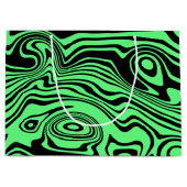 Sac cadeau rayé ondulé noir et vert (Devant)