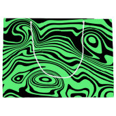 Sac cadeau rayé ondulé noir et vert (Dos)