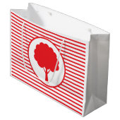 Sac Cadeau Rayures Arbre Rouge Botanique (Devant Angle)