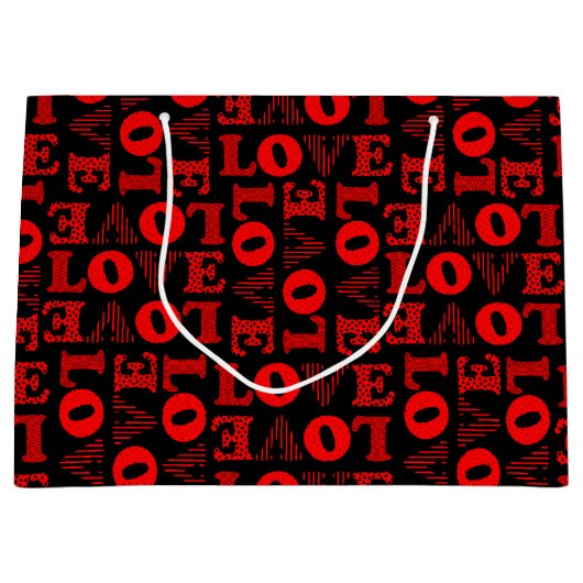 Sac cadeau Red & Black LOVE (Devant)