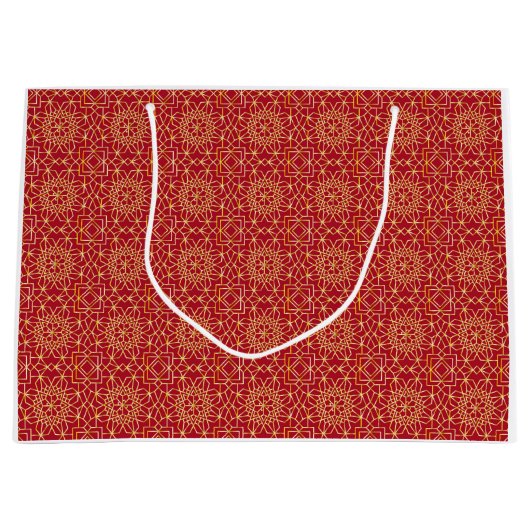 Sac cadeau Red & Gold Arabesque (Devant)