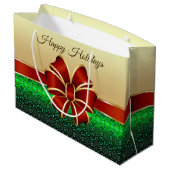 Sac cadeau Red Ribbon Gold Holiday (Dos Angle)