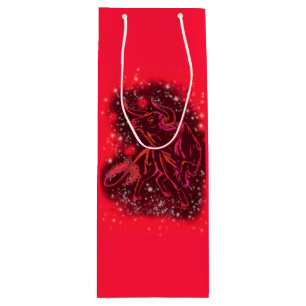 Sac Cadeau Red Wine Bull Courir À Starry Night