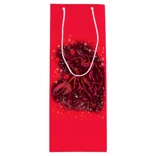 Sac Cadeau Red Wine Bull Courir À Starry Night (Devant)