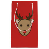 Sac Cadeau Renne de Noël Rouge (Devant)