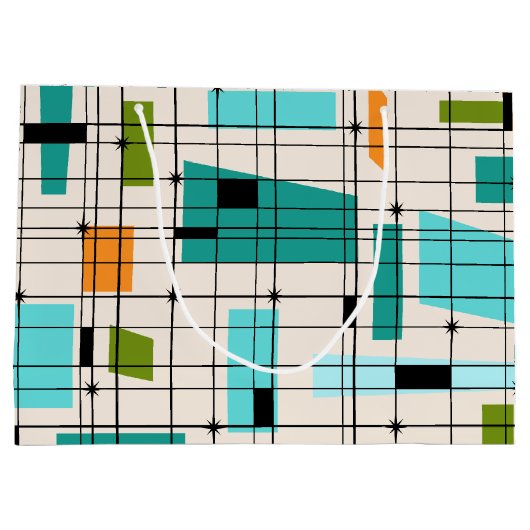 Sac cadeau Retro Grid & Starbursts (Dos)