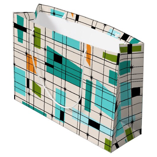 Sac cadeau Retro Grid & Starbursts (Dos Angle)